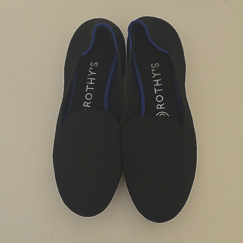 Rothy's Lounge Loafer Slip On Classic Black Shoes / 7.5